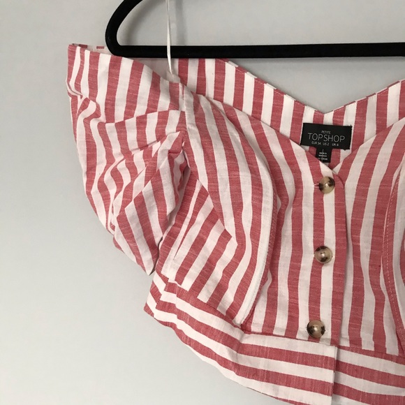 Topshop striped strapless top - Picture 2 of 5